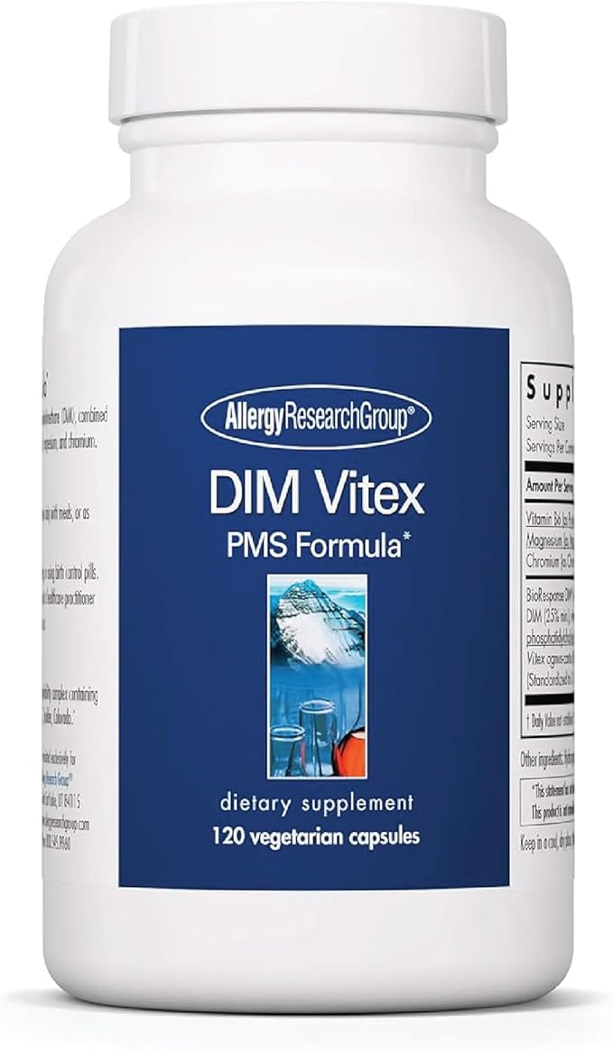 Allergy Research Group DIM Vitex - Supports Estrogen Metabolism - DIM with NAC and Vitamin B & Magnesium - 60 Servings - 120 Capsules
