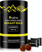 Shilajit Gummies,Pure Shilaljit Gummies,No Added Sugar,Non-GMO,Natural Organic,Ashwagandha, Gokshura | Fulvic Acid & 85+ Trace Minerals for Men- 60 Gummies(Individually Wrapped)