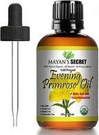 Evening Primrose Oil USDA Certified Organic/Natural/Undiluted/Unrefined/Cold Pressed Carrier Oil. Rejuvenate and moisturize The Skin and Hair