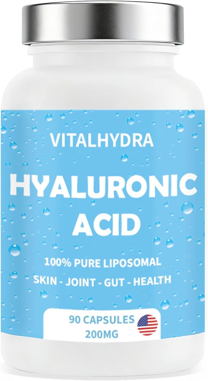 Hyaluronic Acid, Hyaluronic Acid Joint Supplements Capsules, Non-GMO and Gluten Free, 90 Capsules 200mg (1 PCS)