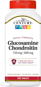 21st Century Glucosamine Chondroitin 750/600mg - Triple Strength, Tablets, 150 Count