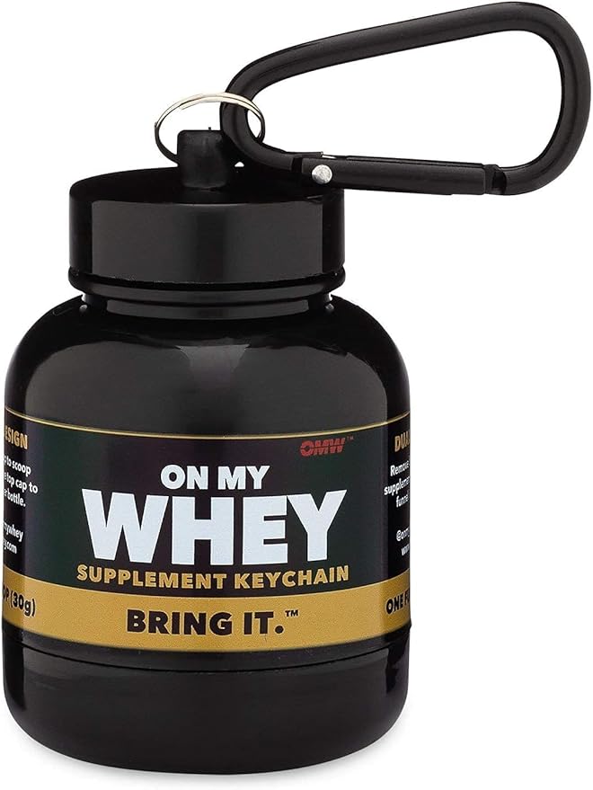 OnMyWhey - Protein Powder and Supplement Funnel Keychain, Portable to-Go Container for The Gym, Workouts, Fitness, and Travel - TSA Approved, Classic 3-Pack