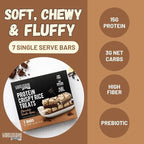 Protein Crispy Rice Treats, 15g Protein, 3g-7g Net Carbs, Low Carb, Fluffy, Soft, Chewy, Gluten Free, High Fiber, Keto-Friendly, No Aftertaste (Chocolate Vanilla Remix, 5 Pack)