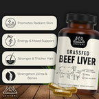 Lonvera Grass Fed Beef Liver Capsules for Women and Men – 3000mg Freeze Dried Desiccated Organs – Nutrient Source for Joints, Bones, Hair, Skin, Nails & Daily Energy – 120 Pasture-Raised Capsules