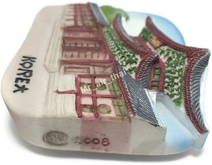WitnyStore Tiny 2¾" Gyeongbokgung Palace Seoul South Korea - Miniature Hand Made Resin 3D Asia Landmark Tourist Attractions Decorative Refrigerator Fridge Magnets Collectible Traveler Souvenirs Gifts