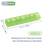 EZY DOSE Weekly (7-Day) Pill Case, Medicine Planner, Vitamin Organizer Box, Convenient and Easy to Use, X-Large Compartments, Travel Friendly, Color May Vary (Randomly Selected), BPA Free