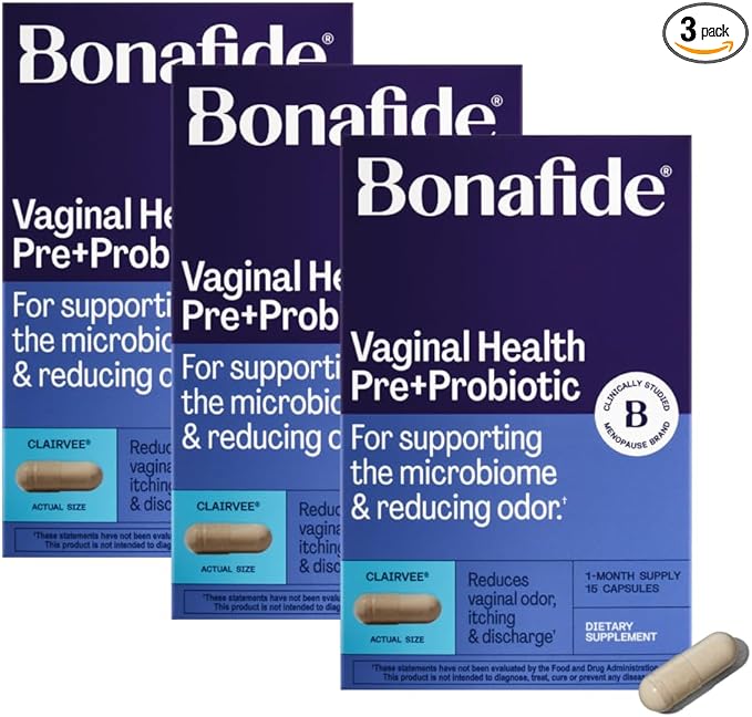 Bonafide Clairvee Vaginal Probiotic for Relief from Odor, Itching, & Discharge. — 3-Month Supply (55 Capsules)
