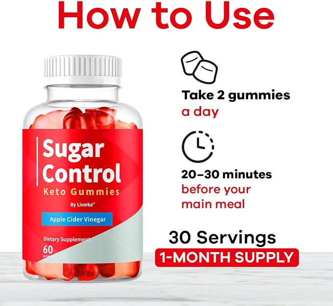 SugarControl Keto Gummies - Official SugarControl Advanced Apple Cider Vinegar Gummys All Natural Supplement Support, 60 Gummies for 1 Month
