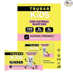 TRUBAR Kids Protein Bars, Iced Oatmeal Blast, Plant Based Protein, Gluten Free School-Friendly Snacks for Lunchboxes, Tree Nut and Peanut Free, Low Sugar, Healthy On the Go Snack Bars, 12 Count