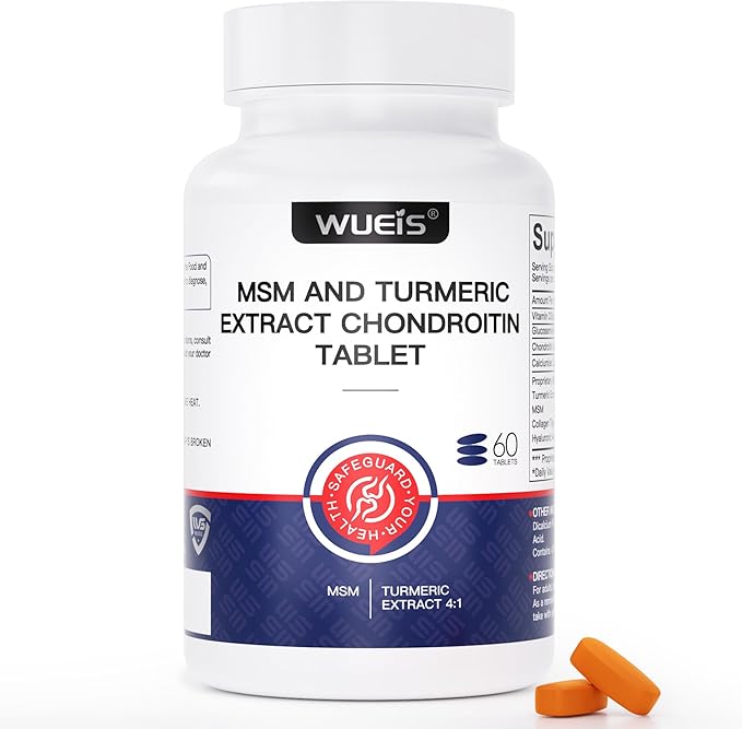 Turmeric Glucosamine MSM Joint Supplement for Men & Women, Plus Vitamin D3, Collagen Type II & Hyaluronic Acid, Supports Joint Comfort, Flexibility & Mobility, 60 Tablets (30-Day Supply)