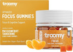 Troomy Lion's Mane Focus Gummies 60 Count - Natural Tangerine and Passionfruit Flavor, Gelatin-Free, Gluten-Free, Vegetarian