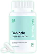 Bettervits Probiotics for Women & Men – 75 Billion CFU | Digestive Health and Gut Support Prebiotic | 14 Clinically Studied Strains with Vitamin B12, Lactobacillus and Inulin Fiber | 30 Capsules