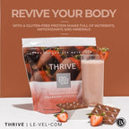 THRIVE Protein Shake | 16 Packets (35g Each) | Gluten-Free, Pea Protein Blend, Probiotics, Fiber & Digestive Enzymes | Supports Lean Muscle (16 Packets (Single Servings), Chocolate Covered Strawberry)