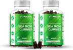 Vitamatic Irish Sea Moss Gummies with Bladderwrack & Burdock Root – Botanical Extract Supplement – Vegan, Non-GMO – 60 Count - 2 Pack (120 Count)
