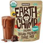 EarthChimp Organic Vegan Protein Powder - with Probiotics - Non GMO, Dairy Free, Non Whey, Plant Based Protein Powder for Women and Men, Gluten Free - 26 Servings 32 Oz (Chocolate)