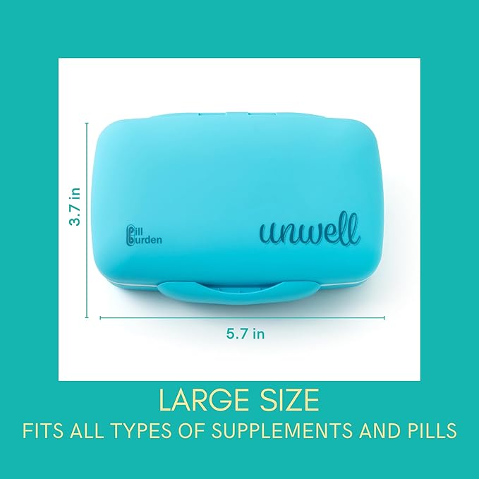 Cute, Large Pill Organizer for Vitamins & Supplements - Big, Silicone, Pink, Mentally Stable