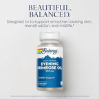 SOLARAY High Potency Evening Primrose Oil 500mg - Midlife Support - Source of Gamma Linolenic Acid and Linoleic Acid - No Solvents, Cold Pressed - 90 Servings, 90 Softgels