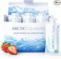 Liquid Marine Collagen Peptides for Women – 8000mg Hydrolyzed Liquid Collagen Supplement with Biotin & Vitamins for Hair Growth, Skin, Nails & Joints, Strawberry Flavor, Sugar Free, 14 Sachets