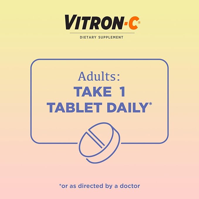 Vitron-C Iron Supplement for Women with Vitamin C, for Red Blood Cell Production & Immune Support, 60 Count