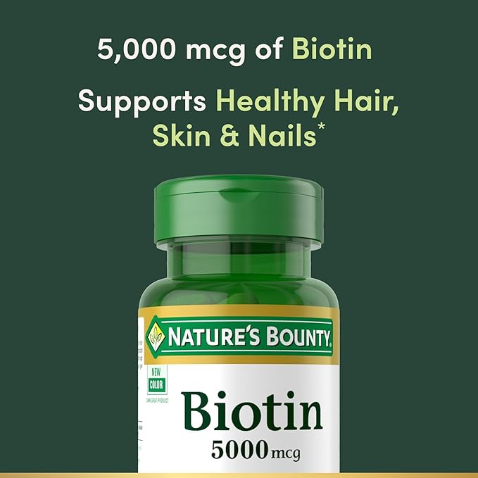 Nature's Bounty Super Potency Biotin 5000mcg - 72 softgels (Pack of 2)