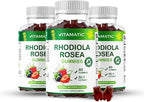 Vitamatic Rhodiola Rosea Gummies – Sugar-Free Plant-Based Extract – Mixed Berry Flavor – Vegan, Non-GMO – Adaptogen Supplement Gummies – 60 Count