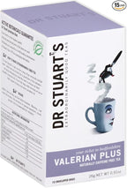 Dr Stuart's Organic Valerian Plus Tea | Herbal Blend of Chamomile, Valerian Root & Fennel | Bedtime Tea Helps in Restful Sleep & Relaxation | Naturally Caffeine Free | 0.91 Oz (15 Teabags)