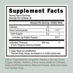 Activated Organic Charcoal Gummies for Kids and Adults, Digestive Health, Gas and Bloat Relief, Detox, Natural Berry Flavor, 60 Count