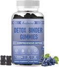 13-in-1 Detox Binder Gummies 1500mg | Activated Charcoal+Zeolite+Milk Thistle | Liver & Gut Detox Support | Non-GMO, Vegan, Gluten-Free, Grape Flavor, 60