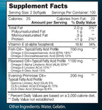 Triple Strength Omega 3-6-9 Fish Oil, Flaxseed & Evening Primrose Oil, 2000mg EPA & DHA (200 Softgels)