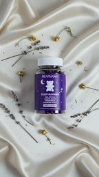 BEARVANA Sleep Gummies with Melatonin | Grape Flavored Vegan Sleep Supplement with Lemon Balm, Chamomile & Valerian Root | Night time Relaxation & Rest Support | 60 Gummies