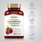 Piping Rock Cranberry Pills | 120 Capsules | Supplement for Women & Men | Triple Strength Concentrate Extract Plus Vitamin C | Non-GMO, Gluten Free