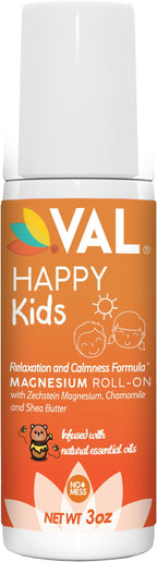 VAL Magnesium Roll-On for Kids | Gentle Zechstein Magnesium Chloride | Relaxation for Daytime & Bedtime | Calm & Mood Support | with Chamomile, Shea Butter & Essential Oils | USA Made | 3oz