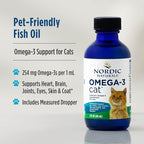 Nordic Naturals Omega-3 Cat, Unflavored - 2 oz - 304 mg Omega-3 Per One mL - Fish Oil for Cats with EPA & DHA - Promotes Heart, Skin, Coat, & Immune Health - Non-GMO