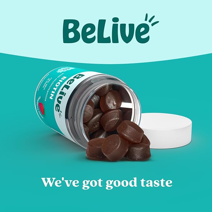 BeLive Biotin Gummies with MultiVitamins, Folate, Inositol – Supports Hair Growth, Healthy Skin & Nails – Vegan, Pectin Based – Strawberry Flavor (2)