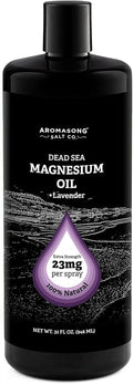 Aromasong Magnesium Spray Lavender - Extra Strength (23mg in Each Spritz) 32 Oz Refill Bottle, Natural and Pure Magnesium Oil Spray - Made in The USA - for Leg Discomfort and Promotes a Calm Sleep