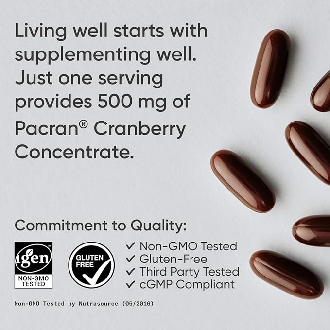 Sports Research® Cranberry Fruit Complex Supplement - Softgels for Urinary Tract Health Support - Made with Pacran®­ & Vitamins C & E - Non-GMO & Gluten Free - 90 Count