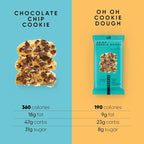 TRUBAR Vegan Protein Bar, Oh Oh Cookie Dough, Gluten Free, Plant Based Protein, Dairy Free, Non GMO, Soy Free, No Sugar Alcohols, 12G Protein, 13G Fiber, Healthy on the Go Snack Bars, 12 CT