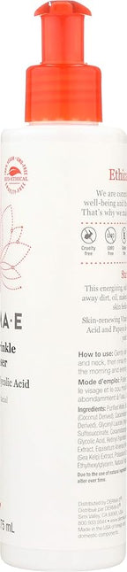 Derma E Anti-Wrinkle Cleanser – Anti-Aging Face Wash with Glycolic Acid and Vitamin A – Gentle Cleansing and Exfoliating Facial Wash Removes Makeup, Oil and Impurities, 6 oz