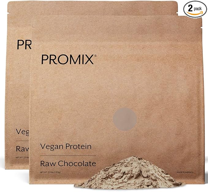 ProMix Nutrition Plant-Based Vegan Protein Powder, Raw Chocolate - Pea Protein & Vitamin B-12 - ­Post Workout Fitness & Nutrition Shakes, Smoothies, Baking & Cooking Recipes - 2.5 Pound (Pack of 2)