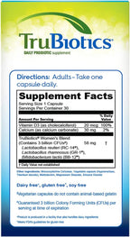 TruBiotics Probiotic for Women Probiotics for Digestive Health, Vaginal & Bone Health, Formulated with Bifidobacteria for Healthy Gut & Balanced pH, Daily Women's Probiotic Supplement, 30 Capsules