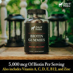 Pete & Pedro BIOTIN Gummies for Hair, Skin & Nails Growth for Women & Men |Hair Grow Supplement for Stronger Skin, & Nails | Cherry Biotin Gummy 5000mcg Per Serving | Seen on Shark Tank, 60 Count