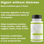 Casa de Sante FODMAP Digestive Enzymes, No High Inulin, Keto Carnivore Intolerance Support, 18 Multi Enzyme Amylase Bromelain Lipase Lactase Protease Papain Alpha galactosidase, More - No GMO