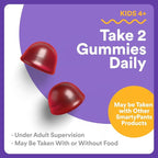 SmartyPants Kids Sleep Gummies Supplement Zero Melatonin: L Theanine, Lemon Balm & Magnesium, Sleep Aid, Strawberry Flavor, 60 Count