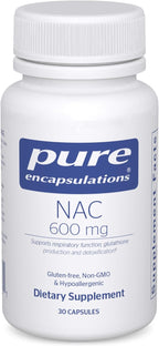 Pure Encapsulations NAC 600 mg - N-Acetyl Cysteine NAC Supplement for Lung Health & Immune Support, Liver Support & Antioxidants* - with Freeform N-Acetyl-L-Cysteine - 30 Capsules