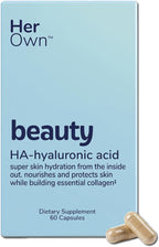 Her Own Beauty Hyaluronic Acid Capsules, Essential Collagen, Zinc, Magnesium, Vitamin C, Support Beautiful Skin, 60 Servings