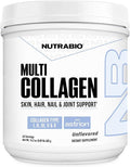 NutraBio Multi Collagen Powder - Hydrolyzed Collagen Peptides for Glowing Hair & Skin - Grass-Fed - Collagen Powder for Women and Men - 40 Servings- Unflavored