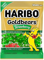 Haribo Gummi Candy | Goldbears Single Flavor Limited Edition | Strawberry, 4 oz. (Pack of 12)