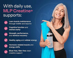 Midlife Pause MLP Creatine +, Creapure Creatine Powder, Mixed Berry 30 Servings, Stick Packs, 5g per Serving, Alpha GPC + B Vitamins Supports Strength, Lean Muscle, & Recovery for Women