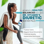 Diuretic Water Pills - Water Flush - Bloating Relief for Women & Men, Swelling & Water Retention | Natural Green Tea, Dandelion Leaf & Cranberry Detox, Water Weight Support, 50 Caps