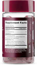 Snap Supplements Heart Beets Organic Beet Root Gummies, Cardiovascular Support Supplement for Men & Women, Pomegranate, Red Spinach, Heart Health & Circulation Support, Sugar Free, Cherry, 60 Gummies